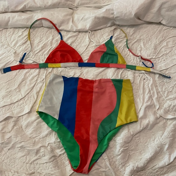 Mara Hoffman Beach Ball High Waisted Bikini - Picture 2 of 4